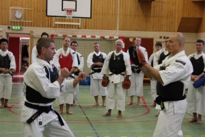 Åke-sensei undervisar övningar med mitts